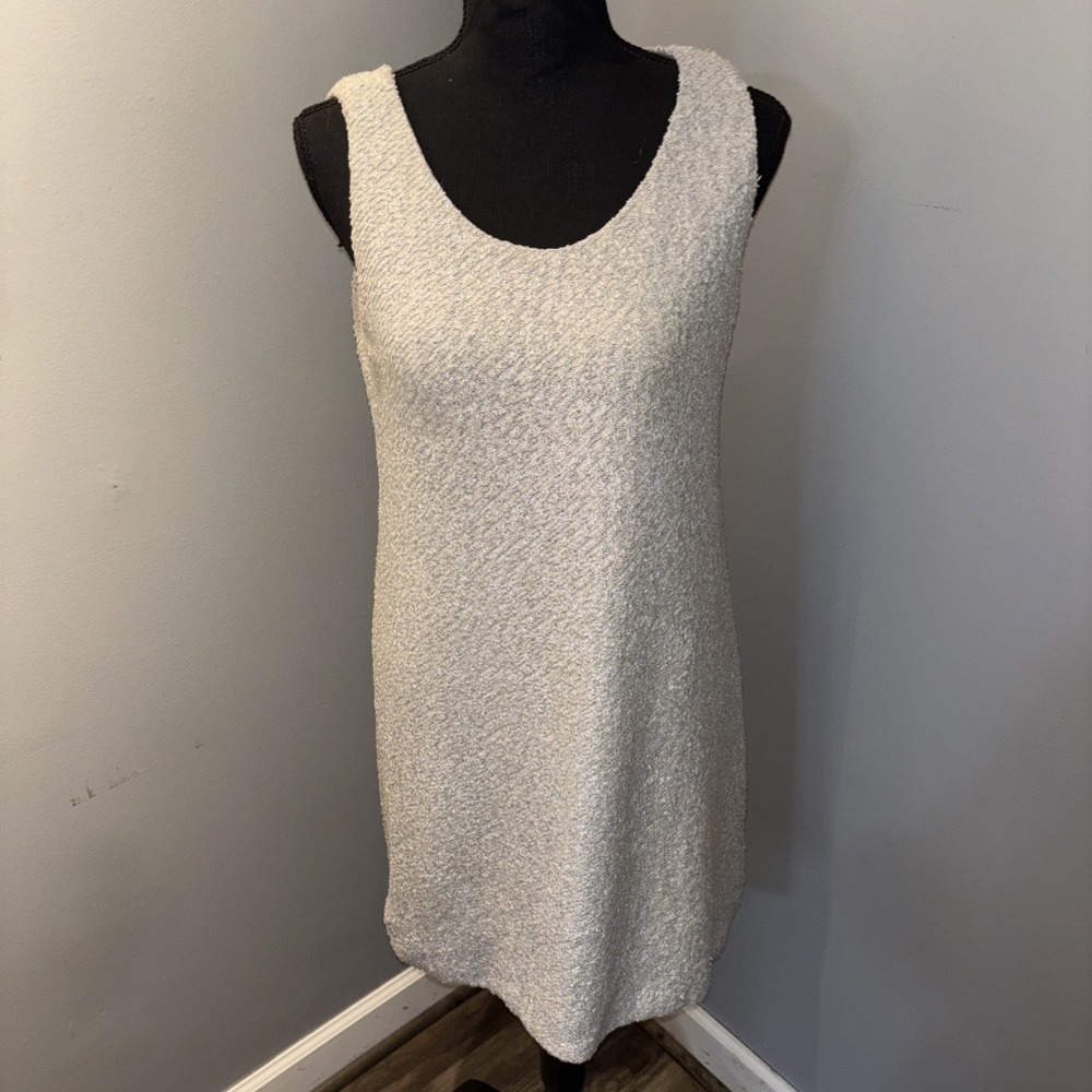 Anthropologie HD‎ in Paris Body Con Silver Sparkle Dress Women's SZ S Holidays